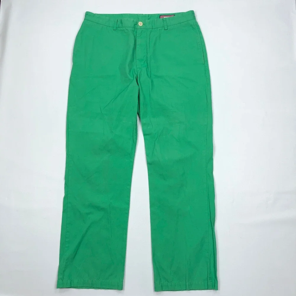 Vineyard Vines Mens Club Pant Green Chino Trousers 36x32 Kelly Green Cotton